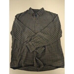Vintage Land's End long sleeve men's 100% cotton plaid flannel